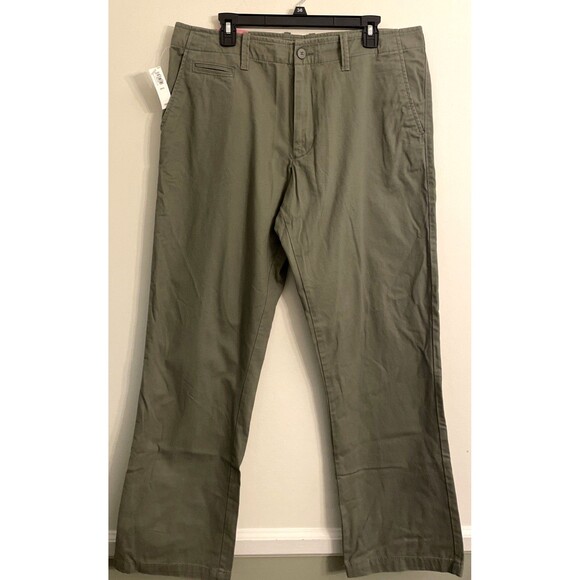 Men's Old Navy Broken-In Straight Leg Khakis 36 X 32  Army Green Pants New w/Tag - Picture 1 of 10